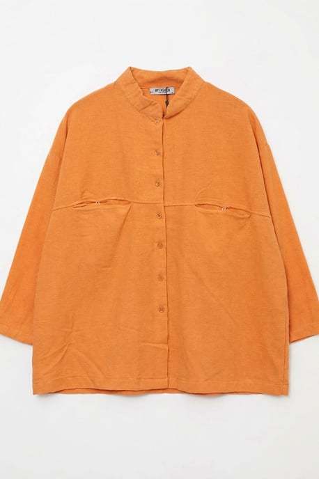 Übergrößen-Leinenmischung Langarmshirt - Image 6