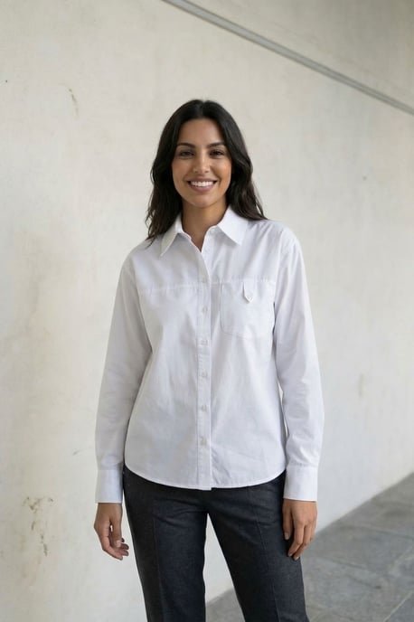 Langes Baumwollshirt mit Struktur - Image 2