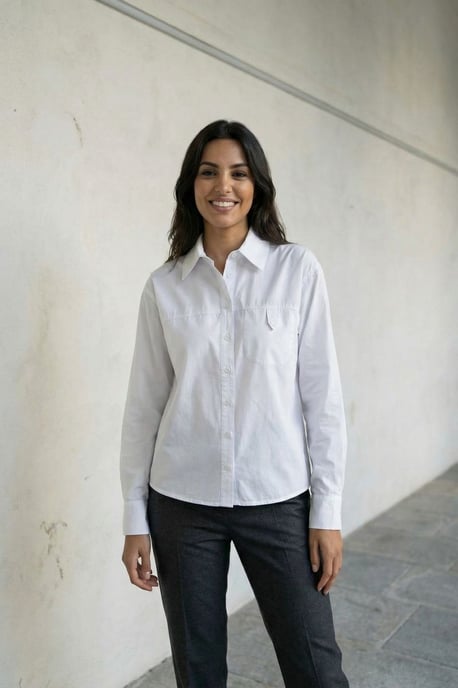 Langes Baumwollshirt mit Struktur - Image 4