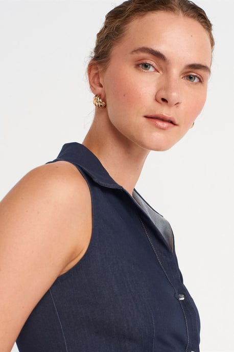 Körpernahes ärmelloses Crop-Shirt - Image 3
