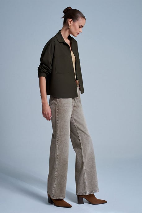 Übergroßes Crepe-Button-Front-Hemd - Image 5