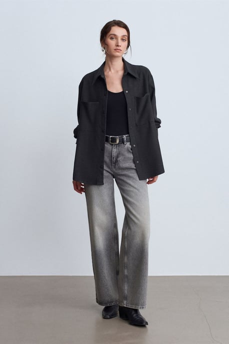 Übergroßes Langarm-Strick-Overshirt - Image 4