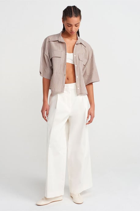Übergroßes Cropped Crepe-Overshirt - Image 4