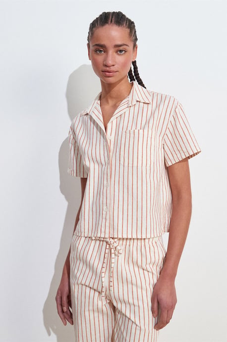 Damen Leinenmix Kurzarmshirt - Image 1