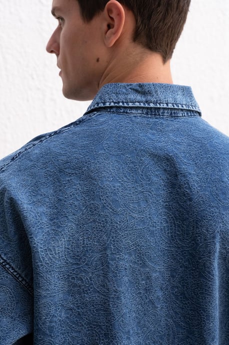 Herren Baumwoll-Jacquard-Gabardine-Hemd - Image 2