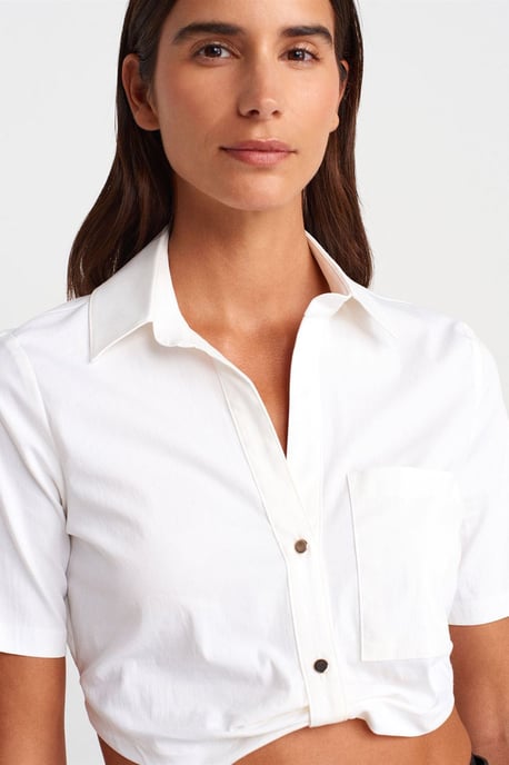 Damen Gekürztes Popeline Hemd - Image 3