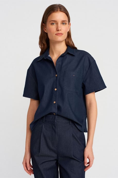 Damen Leinen-Mischgewebe Kurzarmshirt - Image 1