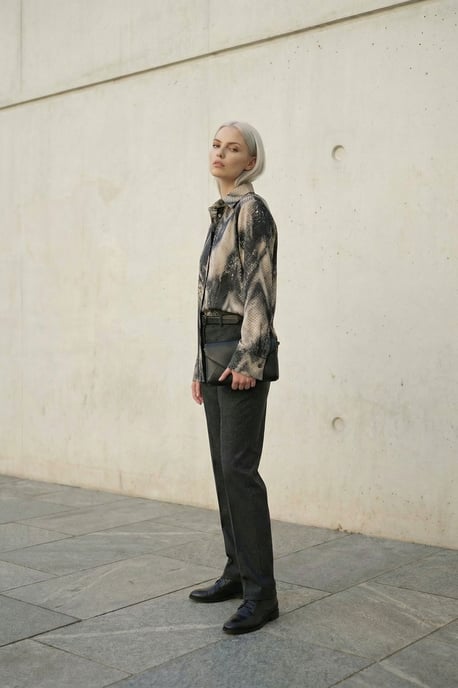 Damen Abstract Samt Gewebtes Hemd - Image 3