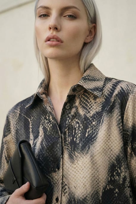 Damen Abstract Samt Gewebtes Hemd - Image 6