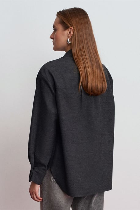 Übergroßes Langarm-Strick-Overshirt - Image 2