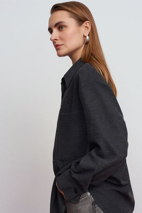 Übergroßes Langarm-Strick-Overshirt - Image 3