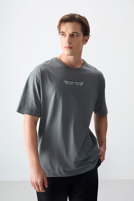 Überdimensioniertes Baumwoll-Logo-T-Shirt - Image 1