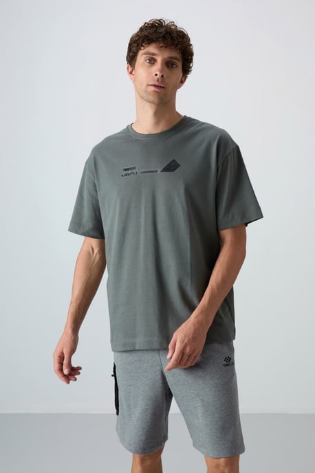 Oversized Baumwoll-Polyester Rundhalsausschnitt T-Shirt - Image 1