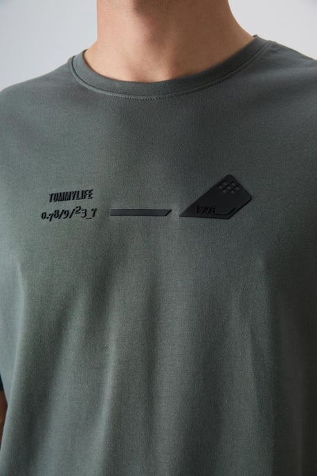 Oversized Baumwoll-Polyester Rundhalsausschnitt T-Shirt - Image 2