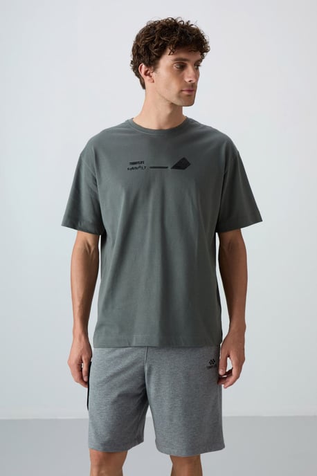 Oversized Baumwoll-Polyester Rundhalsausschnitt T-Shirt - Image 4