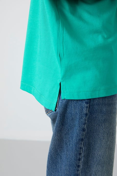 Oversized Baumwoll-Modal Rundhalsausschnitt T-Shirt - Image 6