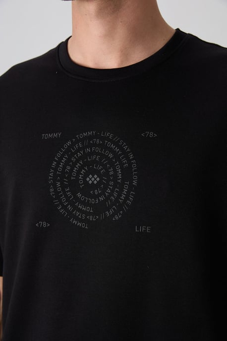 Übergroßes Baumwollmix Rundhals-T-Shirt - Image 2