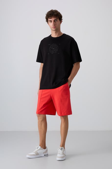 Übergroßes Baumwollmix Rundhals-T-Shirt - Image 3