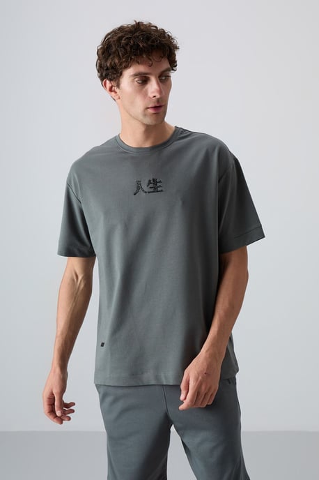 Übergröße Bedrucktes Rundhals-T-Shirt - Image 2