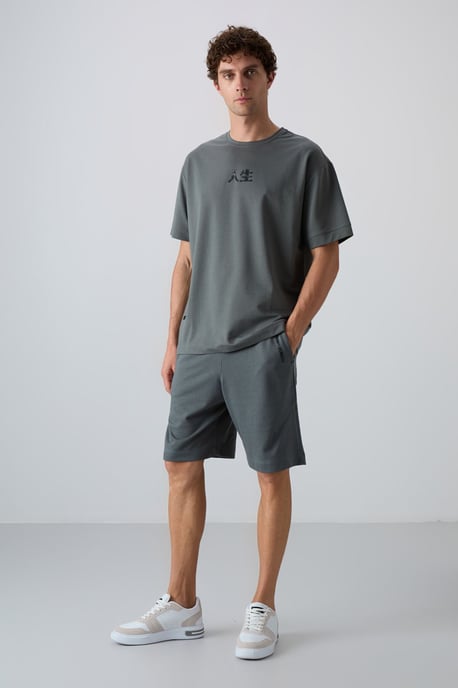 Übergröße Bedrucktes Rundhals-T-Shirt - Image 5