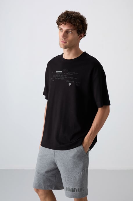 Übergröße Bedrucktes Rundhals-T-Shirt - Image 3
