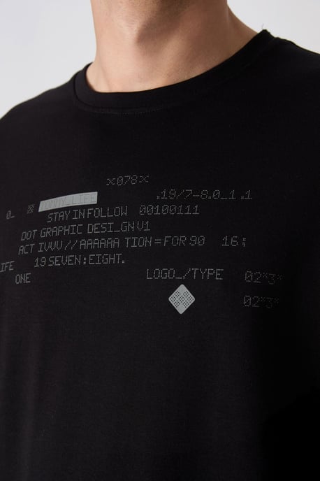 Übergröße Bedrucktes Rundhals-T-Shirt - Image 4