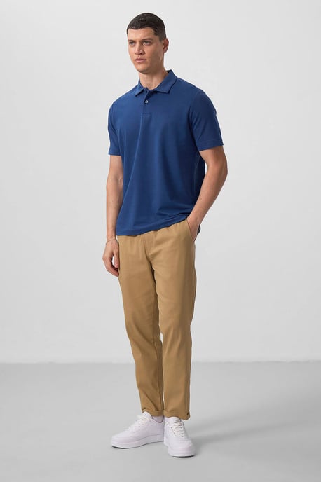 Herren Baumwolle Elasthan Polo T-Shirt - Image 3