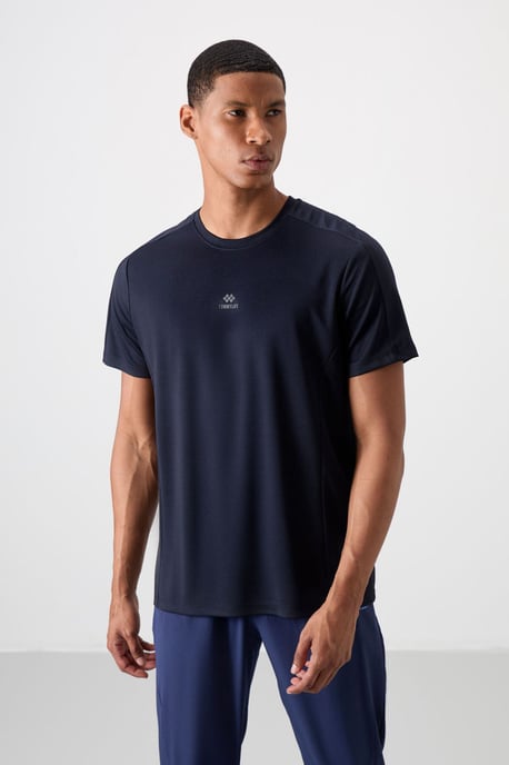 Herren Unifarben Rundhals T-Shirt mit kurzen Ärmeln - Image 1