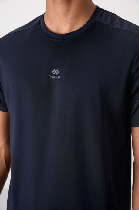 Herren Unifarben Rundhals T-Shirt mit kurzen Ärmeln - Image 3