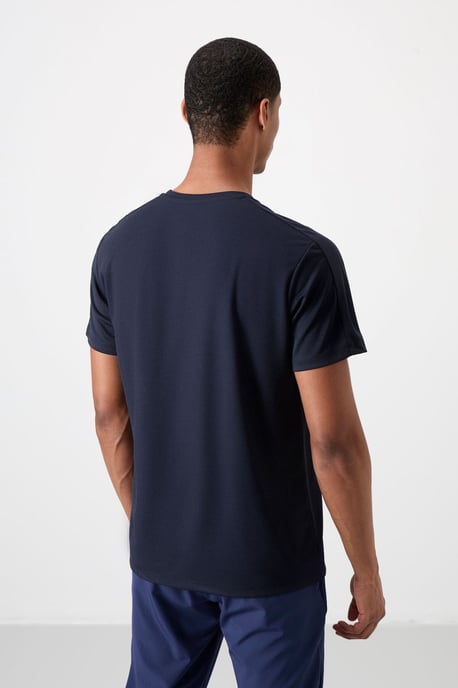 Herren Unifarben Rundhals T-Shirt mit kurzen Ärmeln - Image 5