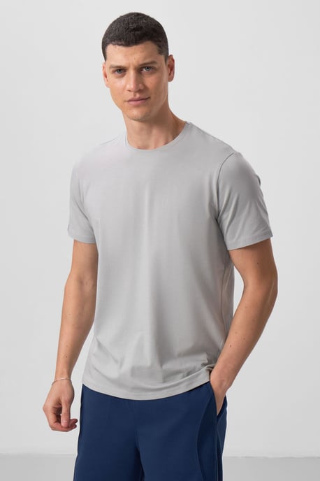 Herren Baumwoll-Elastan Rundhals T-Shirt - Image 2