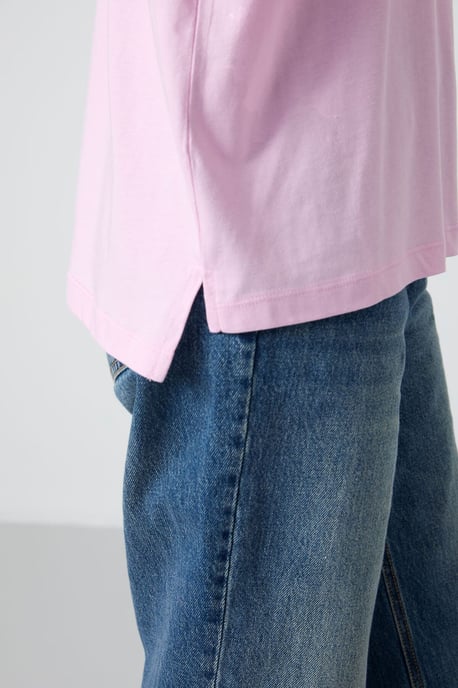Übergröße Baumwoll-Modal Rundhalsausschnitt T-Shirt - Image 4