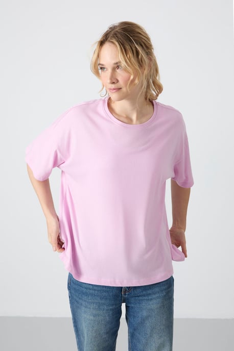 Übergröße Baumwoll-Modal Rundhalsausschnitt T-Shirt - Image 5