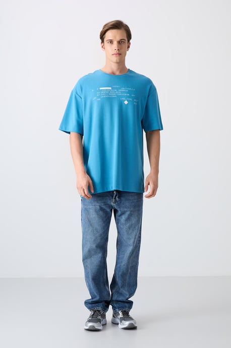 Übergröße Bedrucktes Rundhals-T-Shirt - Image 2