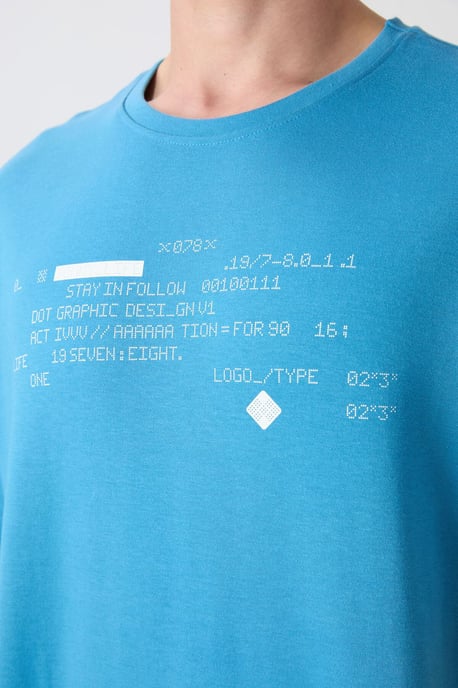 Übergröße Bedrucktes Rundhals-T-Shirt - Image 3