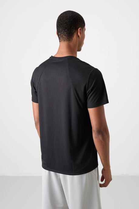 Herren Unifarbenes Polyester Rundhals-T-Shirt - Image 6