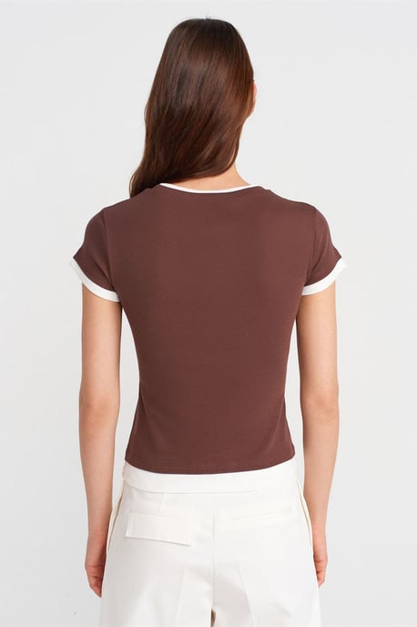 Damen Slim Fit Baumwoll Rundhals T-Shirt - Image 2