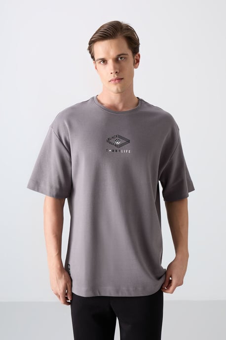Überdimensionales Baumwoll-Mix Logo T-Shirt - Image 1