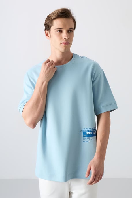 Oversized Baumwollmix Rundhalsausschnitt T-Shirt - Image 2