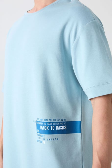 Oversized Baumwollmix Rundhalsausschnitt T-Shirt - Image 3