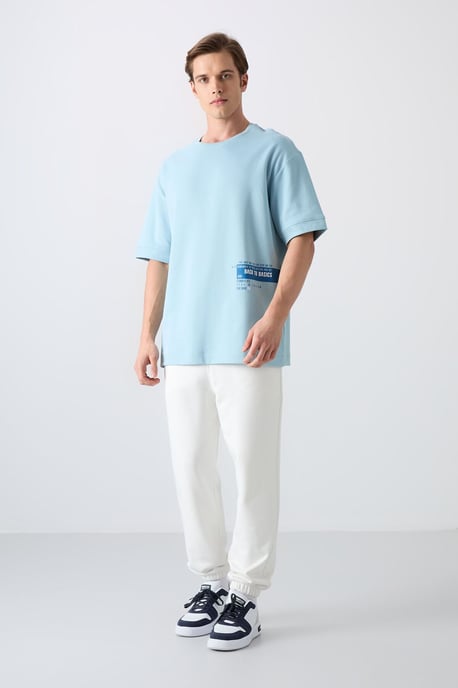 Oversized Baumwollmix Rundhalsausschnitt T-Shirt - Image 4