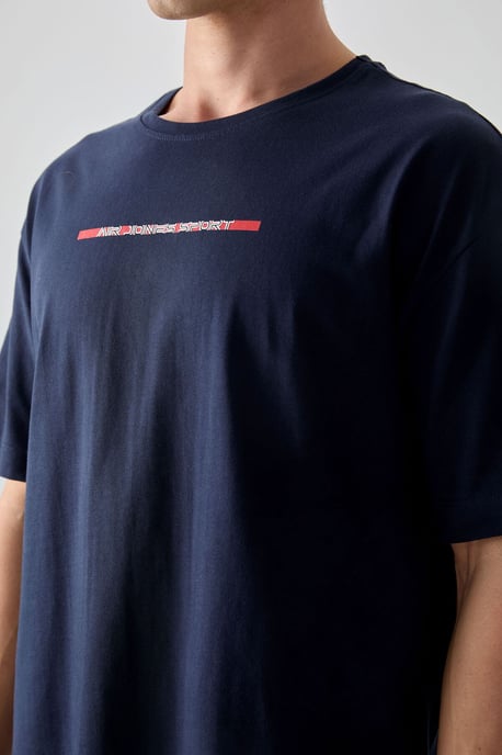 Tommy Life Oversized Baumwoll-T-Shirt mit Rundhalsausschnitt - Marineblau - Image 2