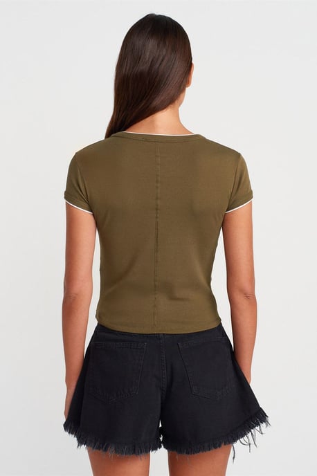 Damen Slim Fit Baumwoll-Crop-T-Shirt - Image 2