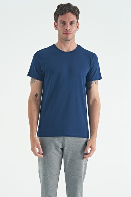 Herren Baumwoll-Elasthan Rundhals-T-Shirt - Image 1