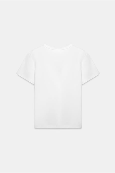 Damen Unifarbene Rundhalsausschnitt T-Shirt - Image 6