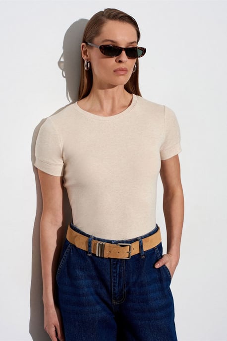 Damen Slim Fit Rundhals T-Shirt - Image 2