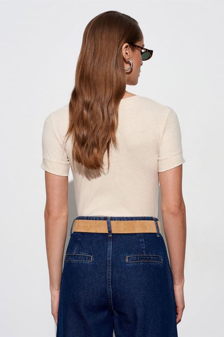 Damen Slim Fit Rundhals T-Shirt - Image 3