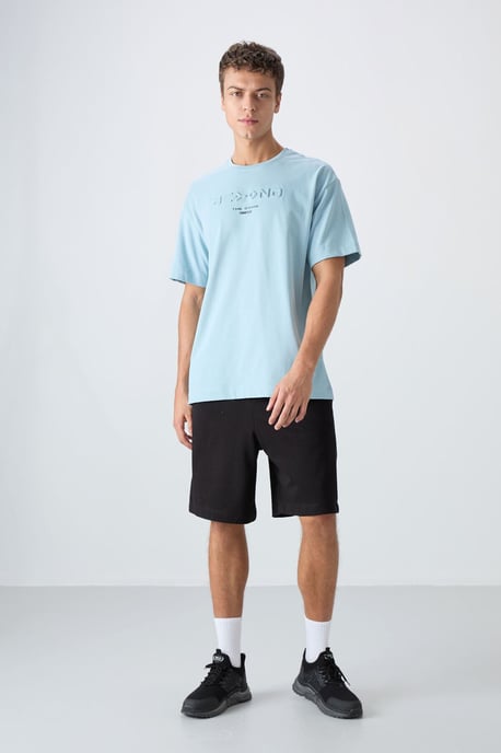 Tommy Life Oversized T‑Shirt aus Baumwoll-Polyester mit Logo - Hellblau - Image 2