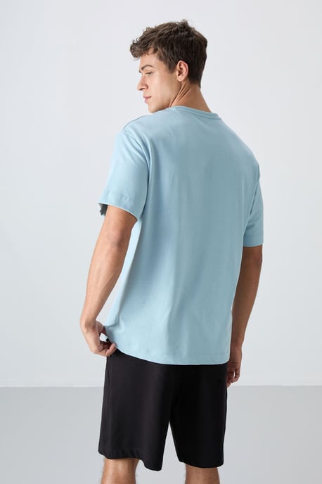 Tommy Life Oversized T‑Shirt aus Baumwoll-Polyester mit Logo - Hellblau - Image 5