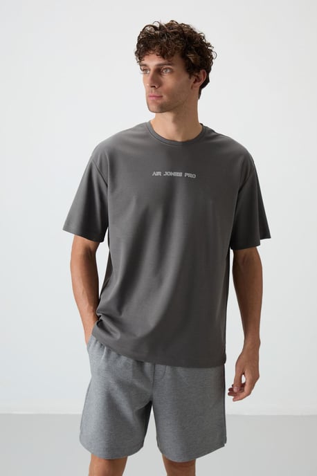 Übergröße Bedrucktes Rundhals-T-Shirt - Image 1